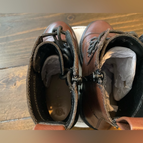 THE DROP Brown Leather Ankle Boots with Rugged Sole - Picture 7 of 8